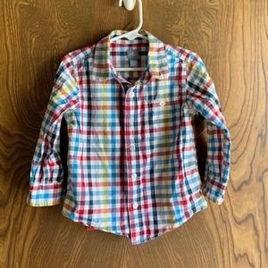 Baby Gap Colorful Plaid Button Down Shirt